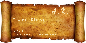 Aranyi Kinga névjegykártya